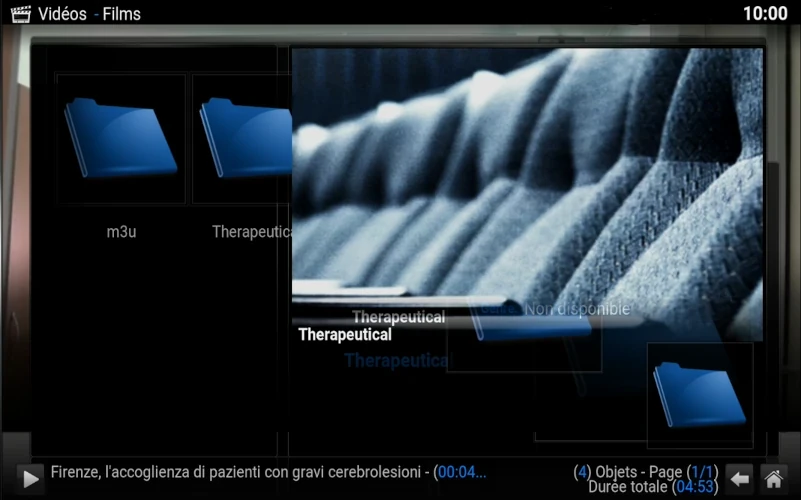 Interface for therapeutical contents